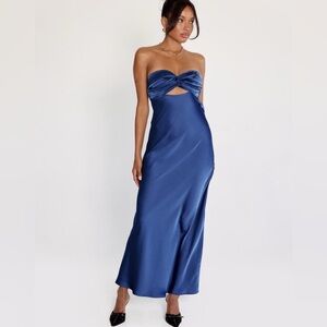 Princess Polly Faviola Strapless Maxi Dress Blue